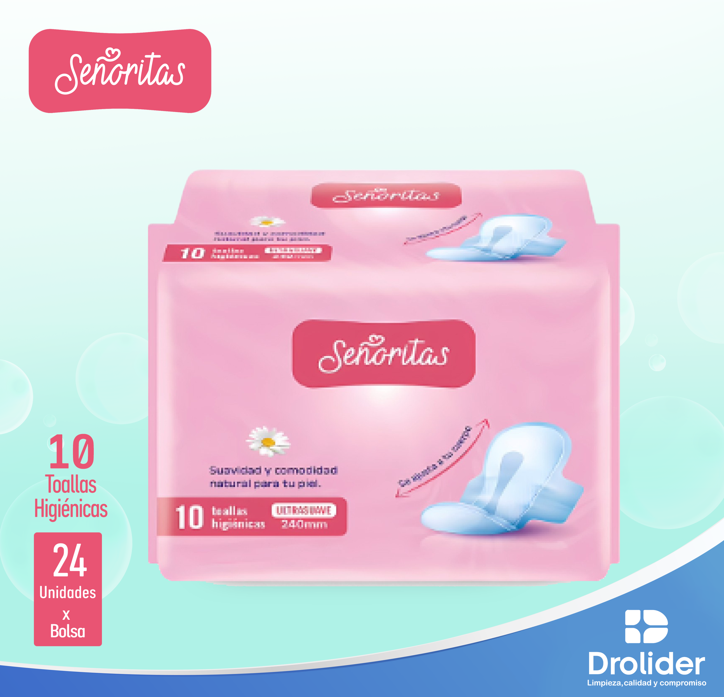 Toallas Higiénicas 10 unidades - Drolider SAC