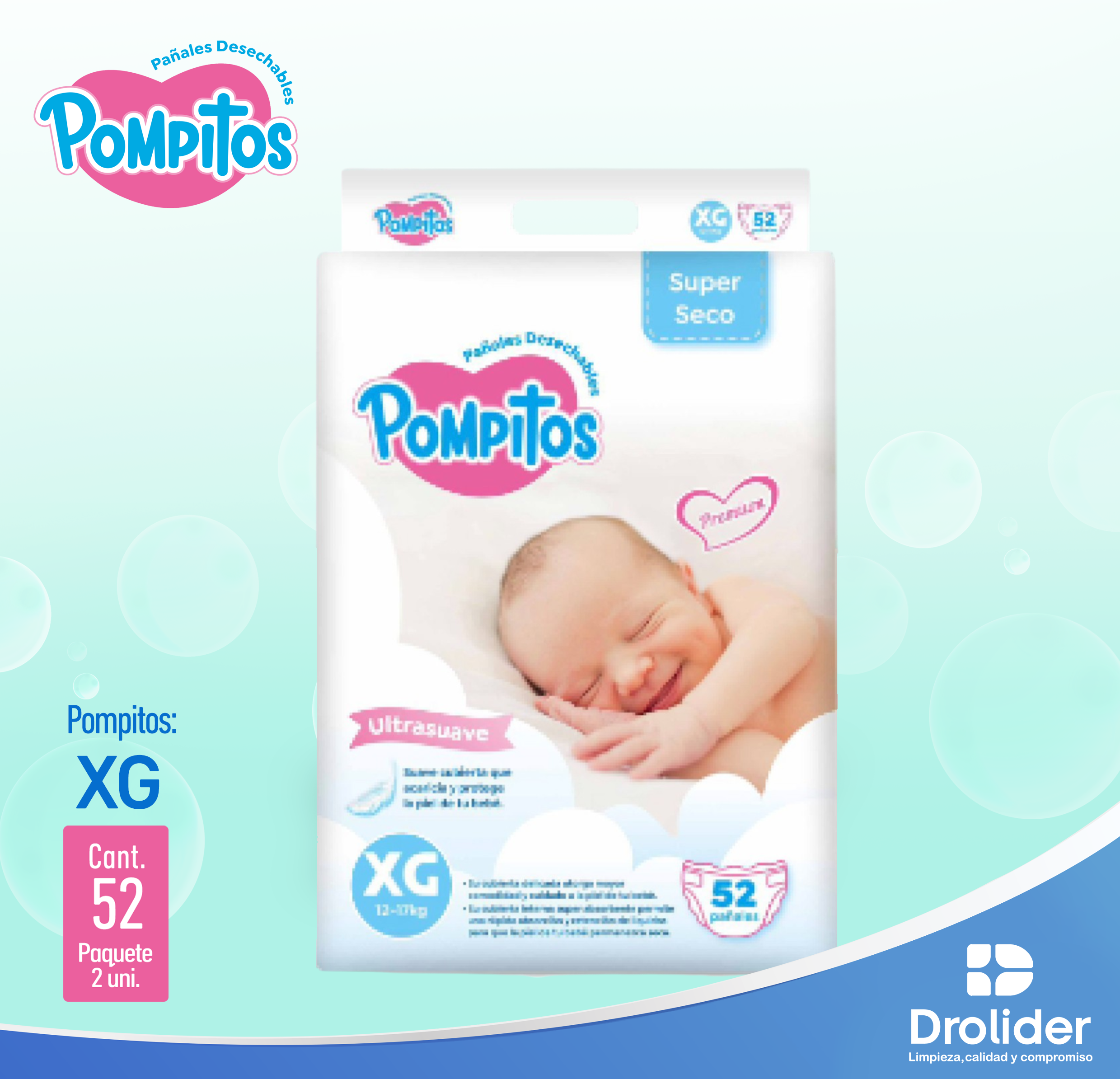 Pañales desechable tamaño XG - Pompitos