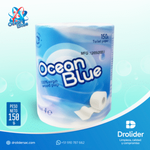 PAPEL HIGIÉNICO - Ocean Blue  1 rollo x 4 Plg - Tubo