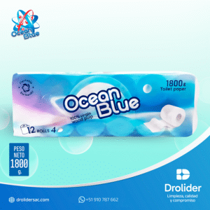 Papel Higiénico – Ocean Blue 12 rollos x 4 Plg  x 6 paquetes